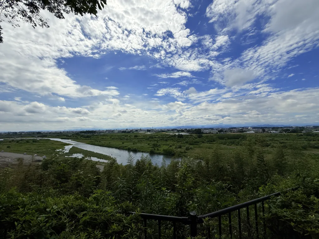 飛山城址の西側の景観