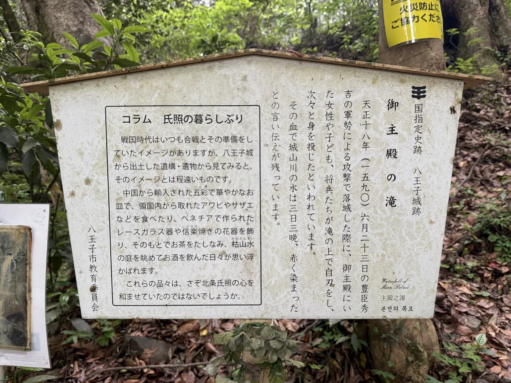御主殿の滝の説明