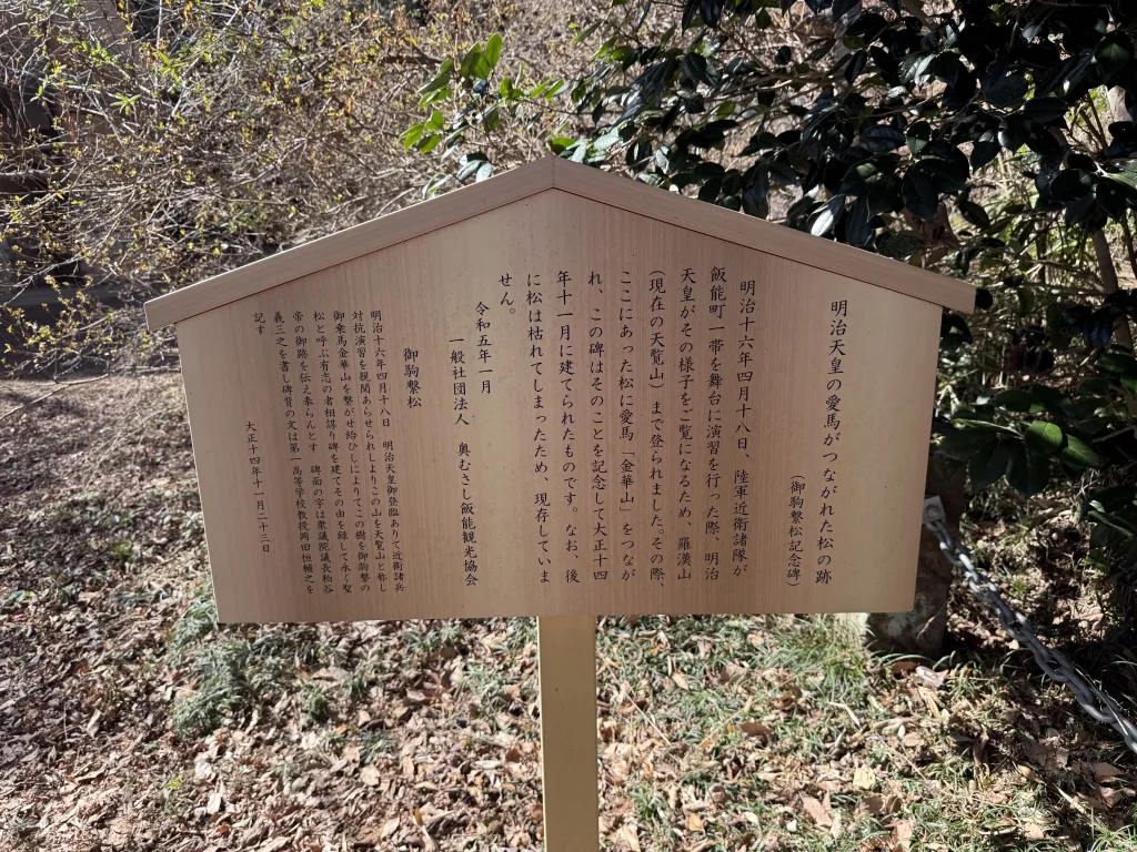 天覧山の松の跡の説明